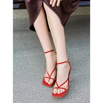 Women's Strappy Kitten Heel Sandals