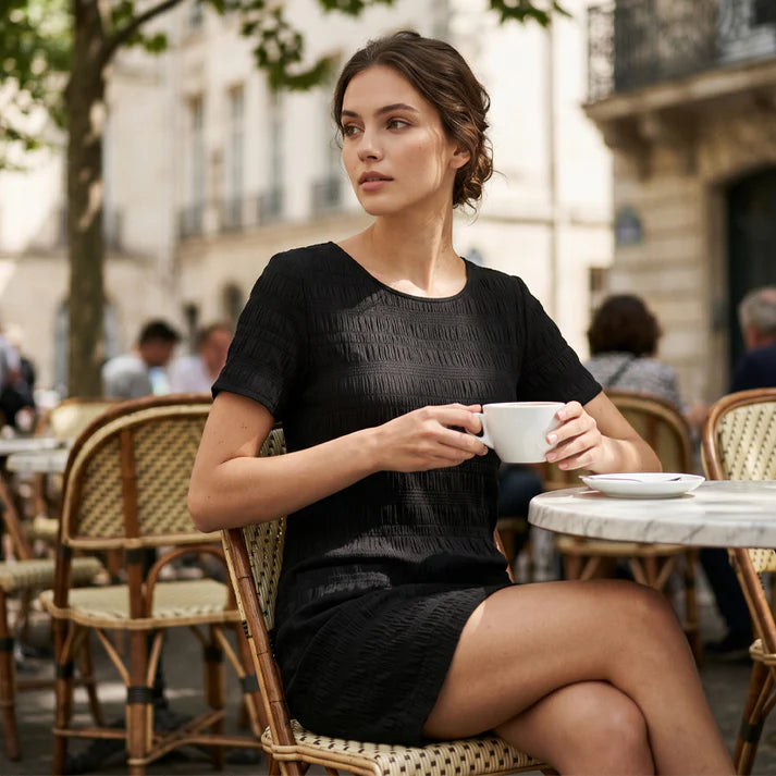 Women's Textured Round Neck Dress