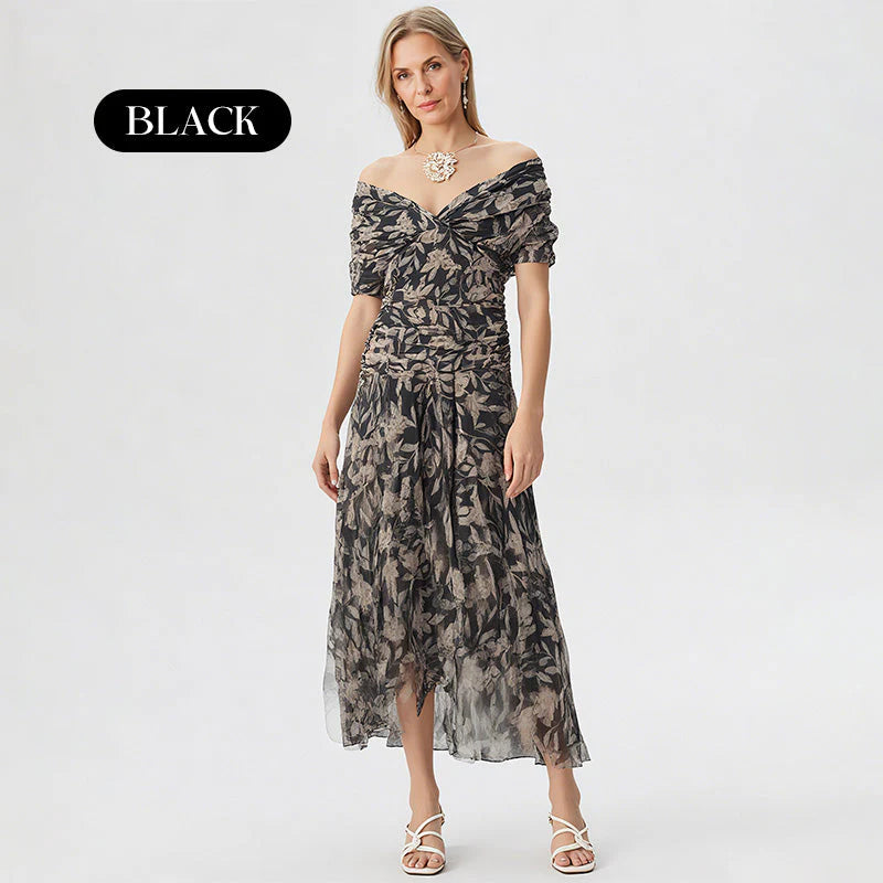 Women's Convertible Off-Shoulder Floral Maxi Dress