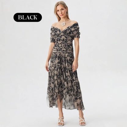 Women's Convertible Off-Shoulder Floral Maxi Dress