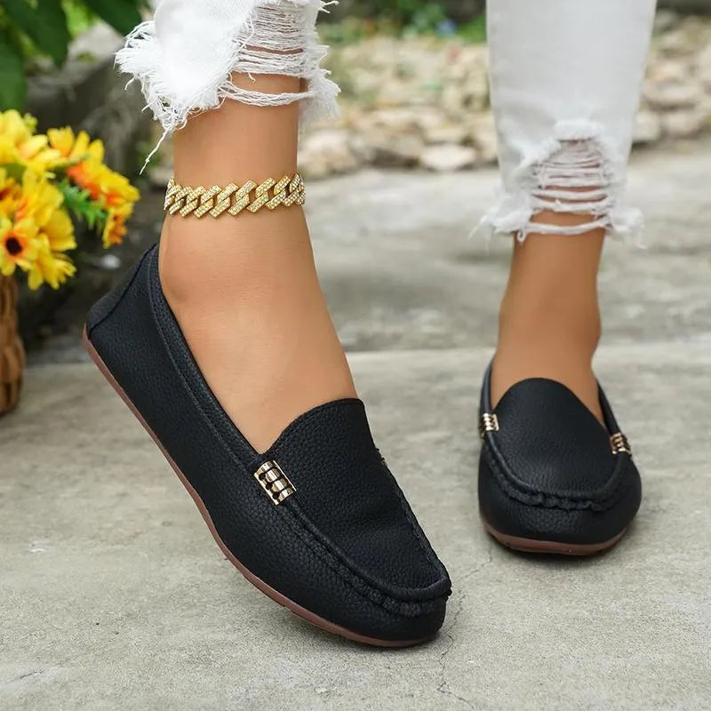 Women’s Casual Metallic Accent Comfort Loafer Flats