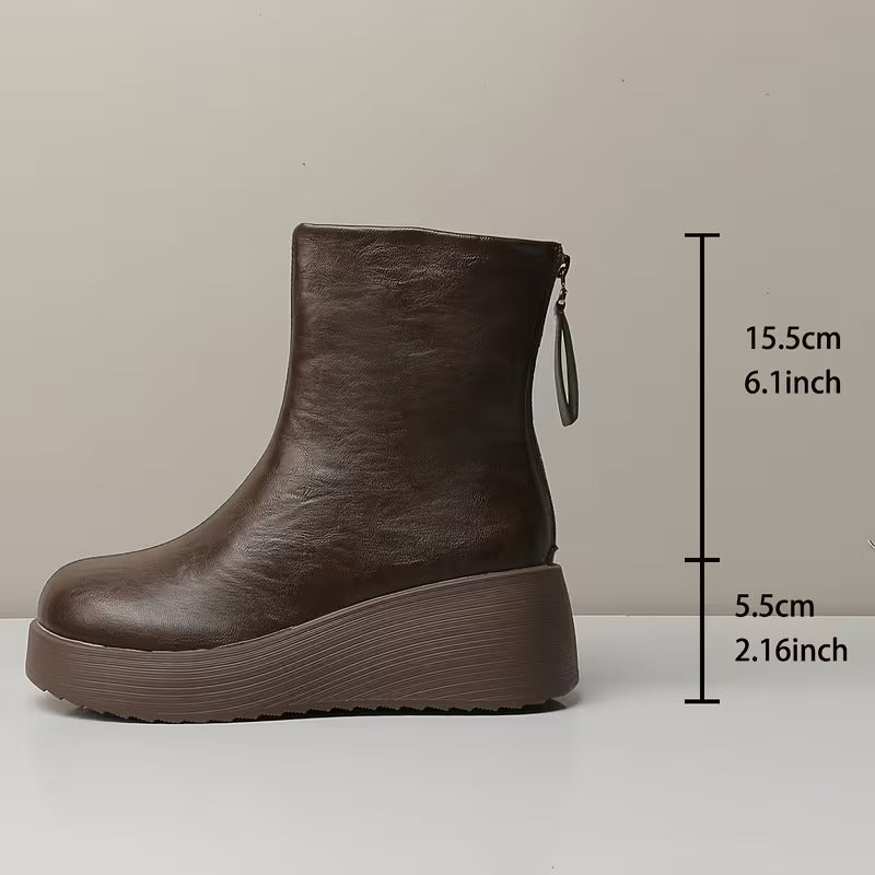 Women's Round Toe Platform Ankle Boots