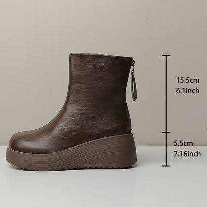 Women's Round Toe Platform Ankle Boots