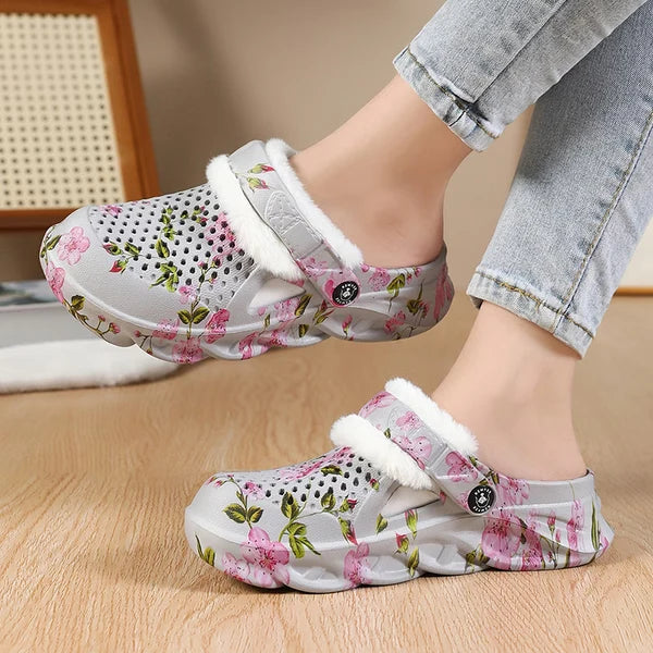 Women’s Floral Cozy Lined Clogs