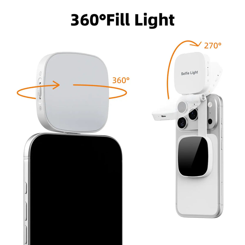 Magnetic Phone LED Selfie Light with Mirror
