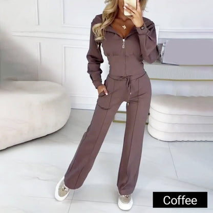 Women's Zip-Front Top and Pants Set
