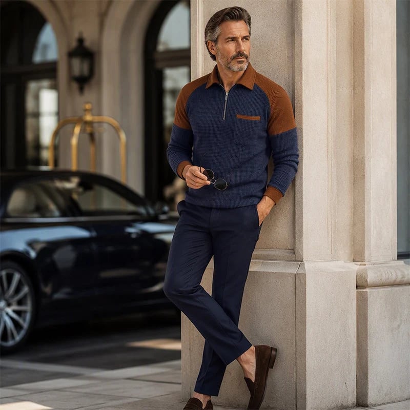 Men's Textured Quarter-Zip Pullover