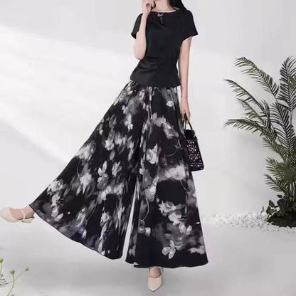 Women's Floral Wide-Leg Pants