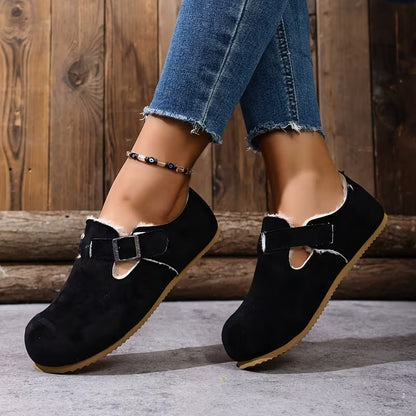 Women's Buckle Detail Lined Loafers