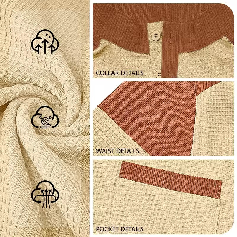 Men's Textured Knit Pullover with Stand Collar