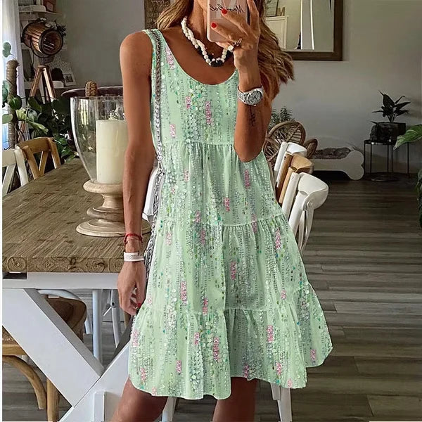 Women’s Floral Print Tiered Dress