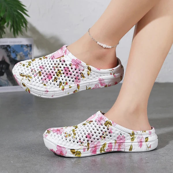 Women’s Floral Print Ventilated Clog Slides