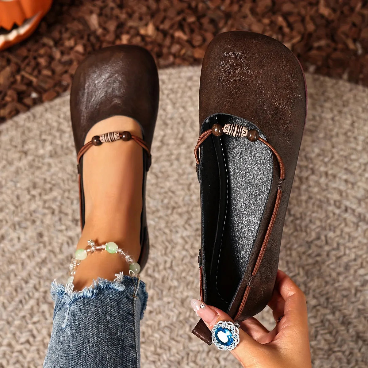 Women's Beaded Mary Jane Flats