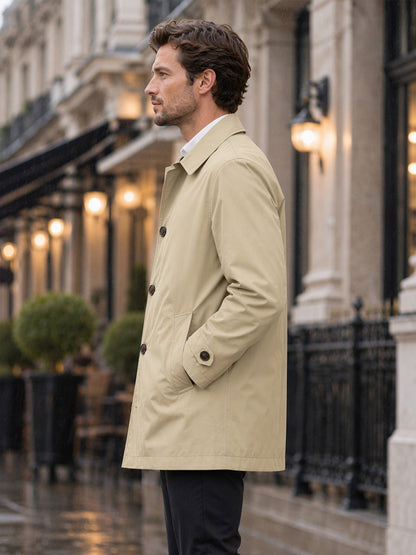 Men's Button-Front Collared Coat