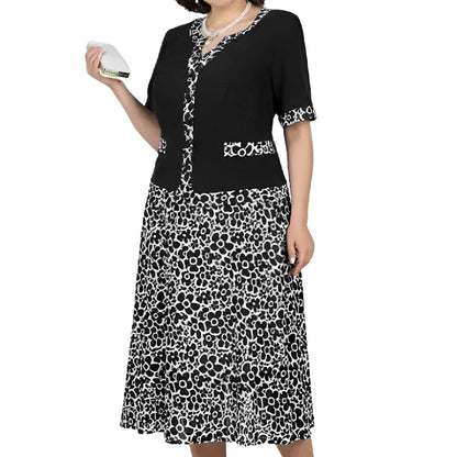 Women's Floral Pattern Two-Piece Look Midi Dress