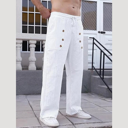 Men's Button Detail Casual Pants