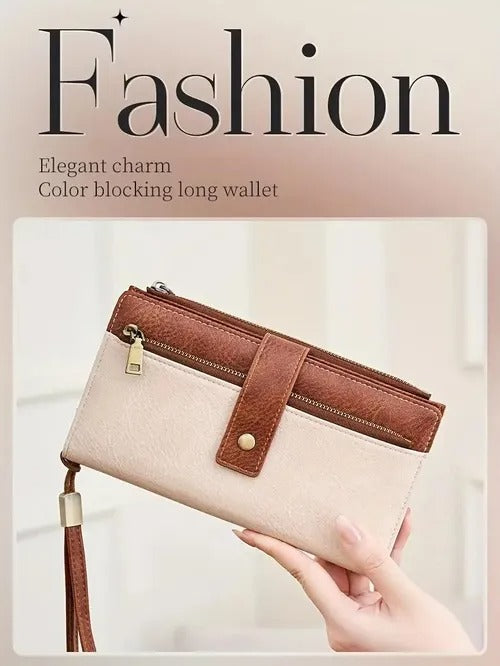 Women's Long Zip-Around Wallet With Wrist Strap