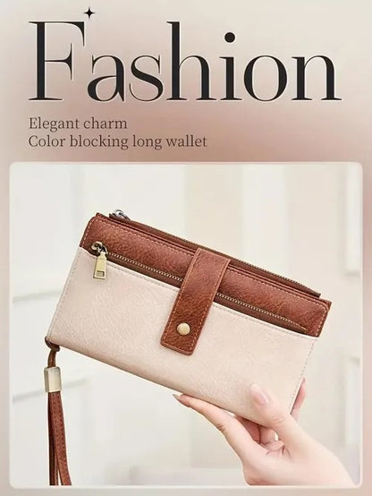Women's Long Zip-Around Wallet With Wrist Strap
