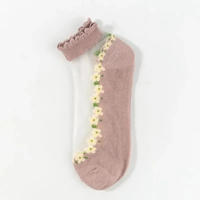 Women's Floral Lace No-Show Socks