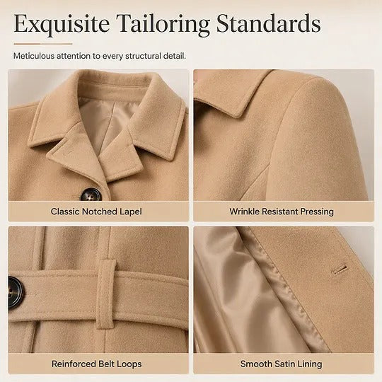 Women's Button Front Belted Coat