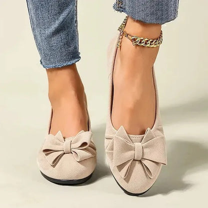 Women's Flat Shoes with Decorative Bow Details