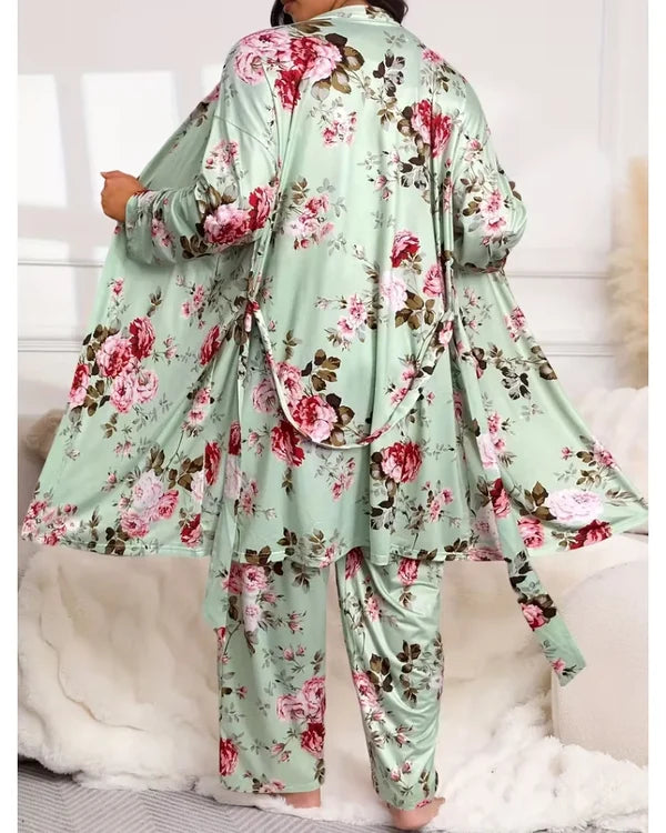 Women’s Camisole, Robe & Pants Lounge Set