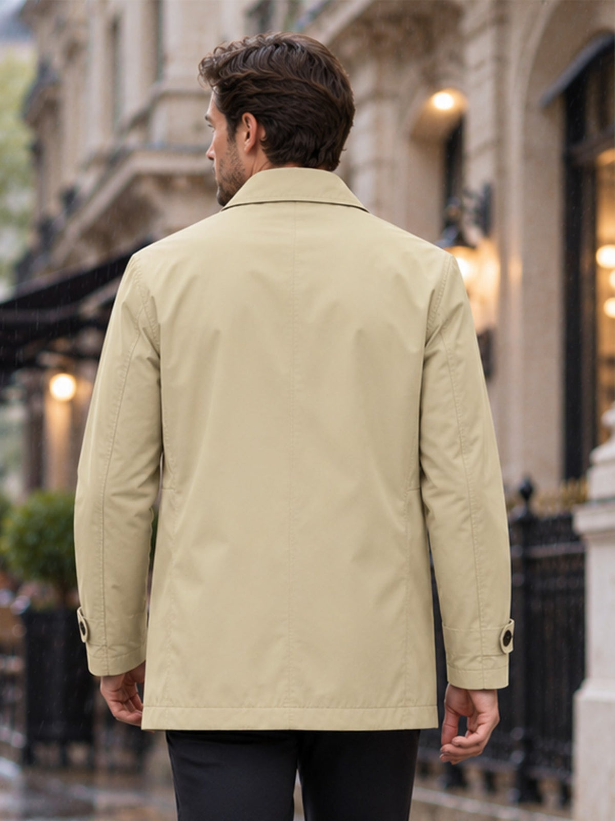 Men's Button-Front Collared Coat