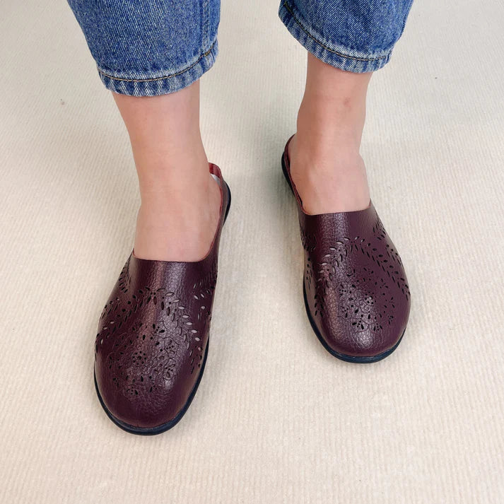 Women’s Floral Cutout Slip-On Mule Flats