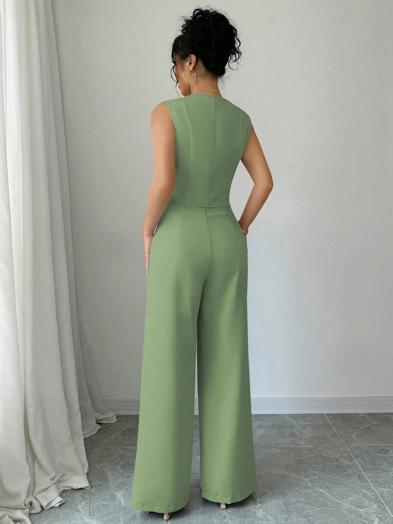 Single-Breasted Vest & Pleated Pants Set