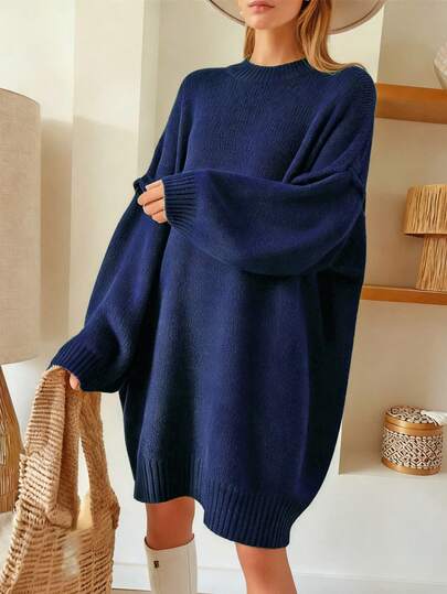 Women's Relaxed Knit Sweater Dress