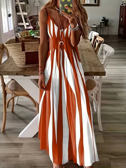 Women's Printed Spaghetti Strap Maxi Dress