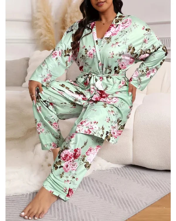 Women’s Camisole, Robe & Pants Lounge Set