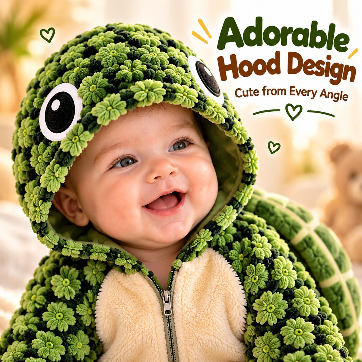 Baby Turtle Hooded Romper