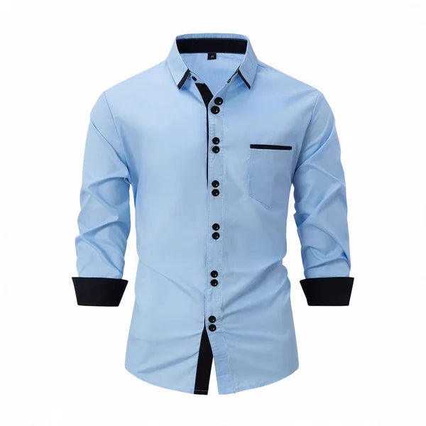 Men’s Contrast-Detail Button Shirt