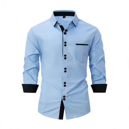 Men’s Contrast-Detail Button Shirt