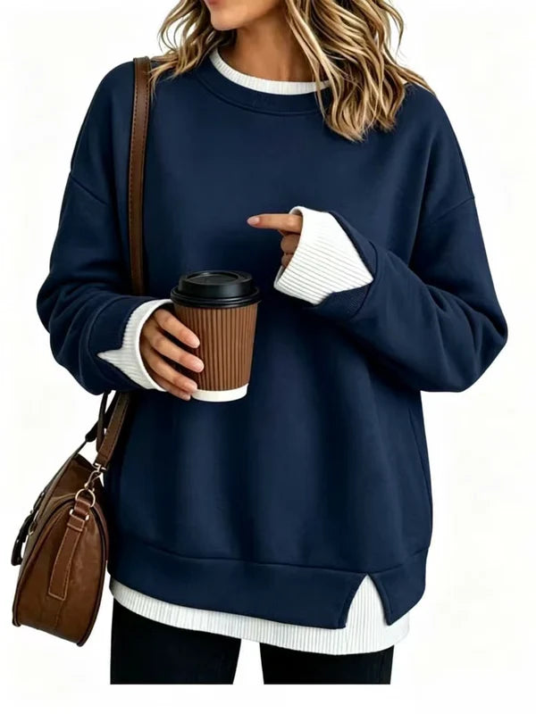 Women’s Layered Look Relaxed Sweatshirt