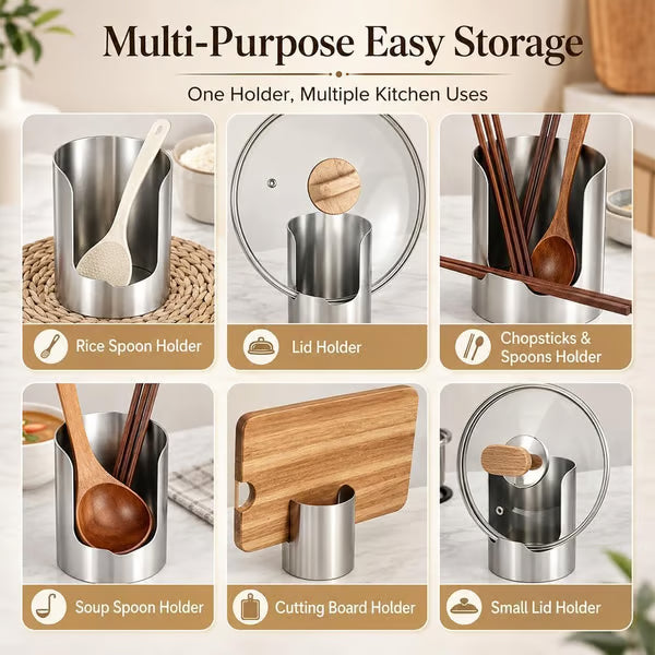 Stainless Steel Utensil and Pot Lid Organizer