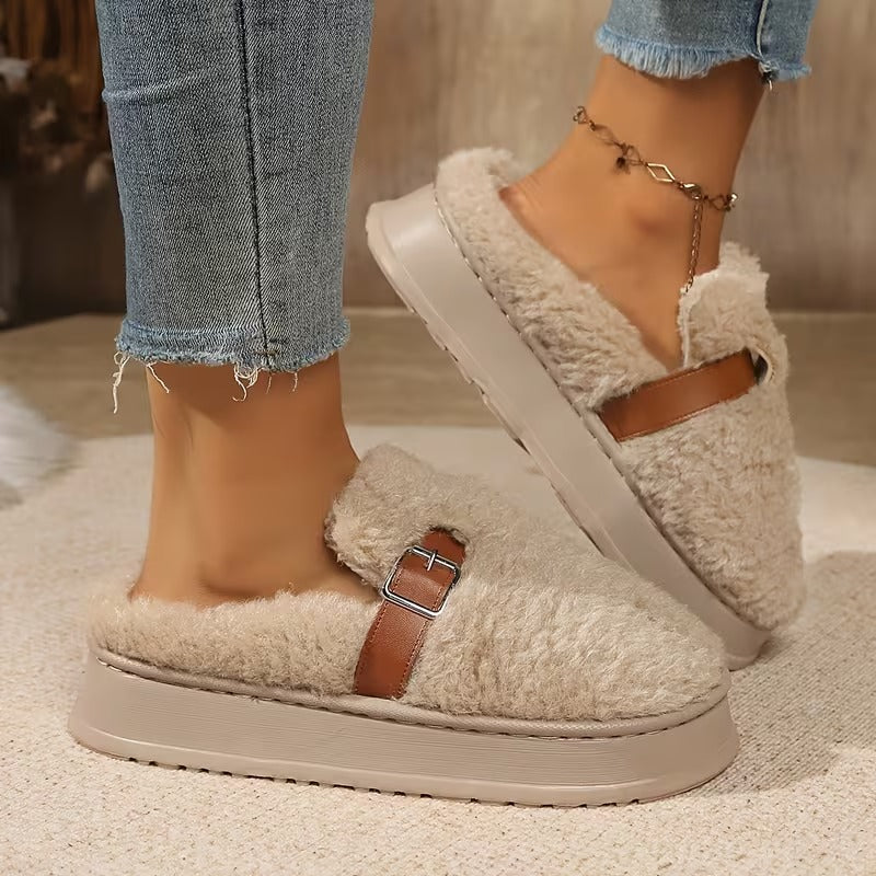 Women's Buckle Slip-On Slippers