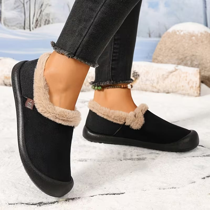 Women's Fuzzy Trim Slip-On Shoes