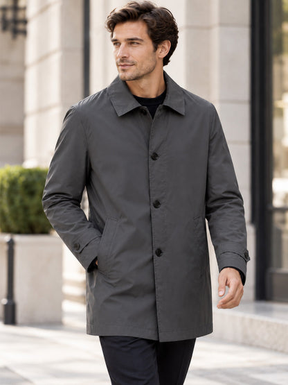 Men's Button-Front Collared Coat