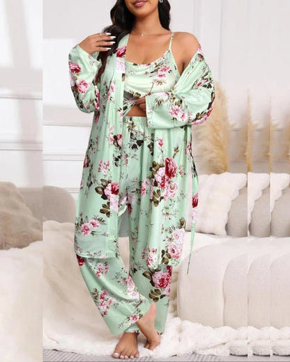 Women’s Camisole, Robe & Pants Lounge Set