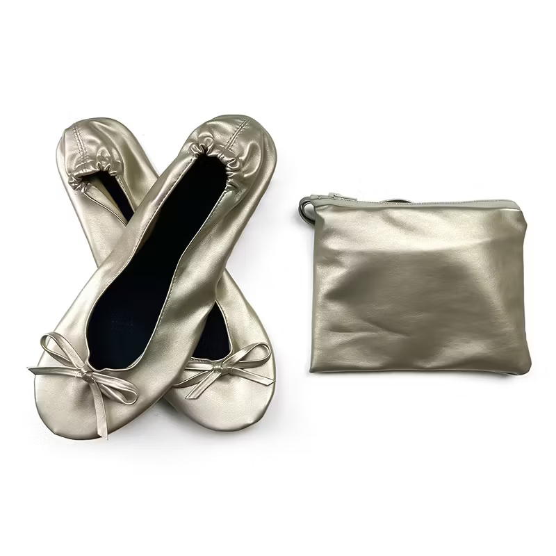 Women's Foldable Ballet Flats with Storage Pouch