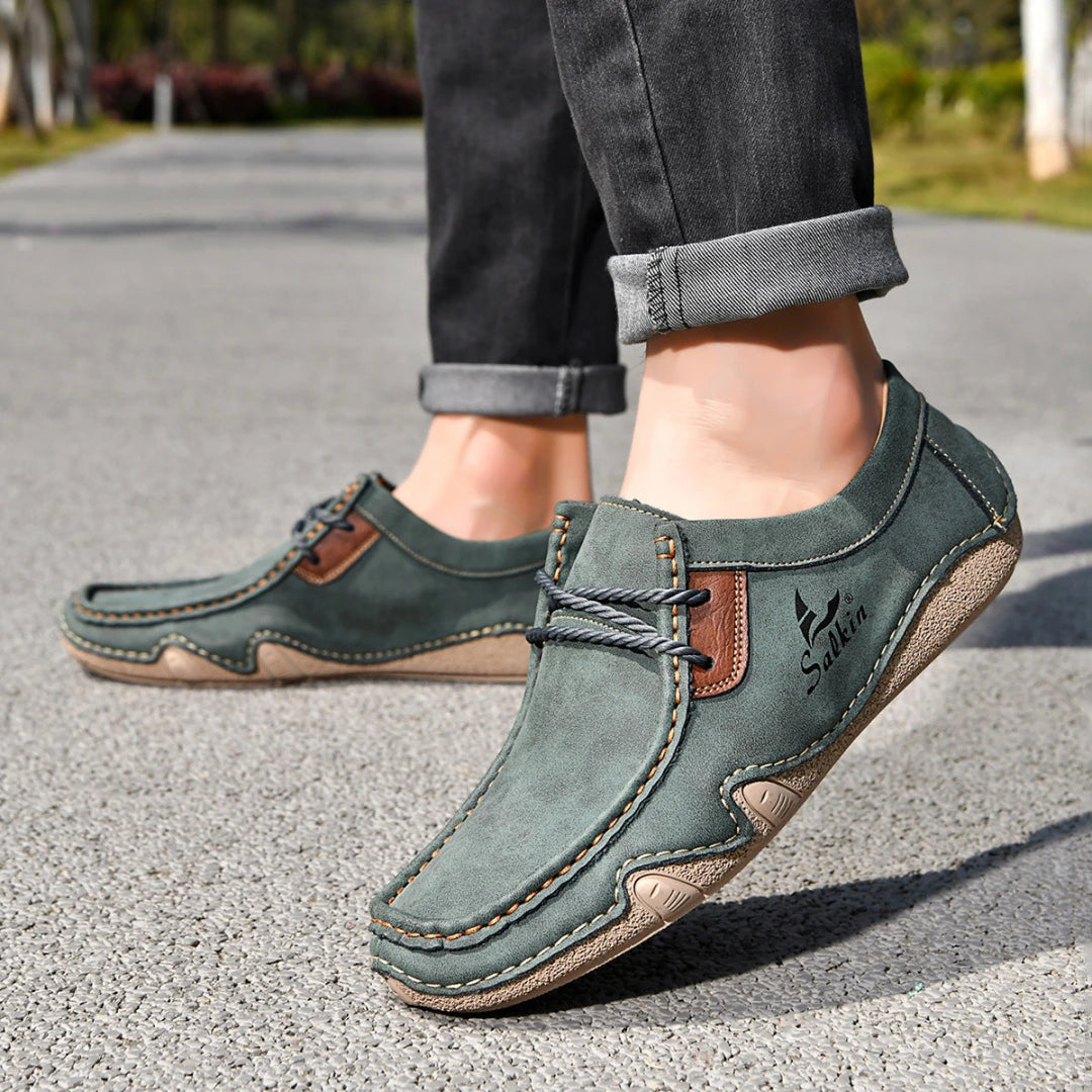 Men's Stitched Lace-Up Casual Shoes
