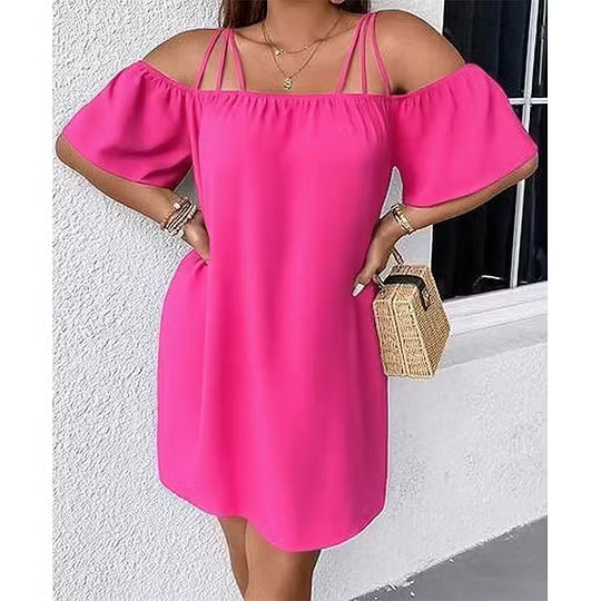 Women's Cold Shoulder Strappy Dress