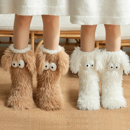 Fluffy Puppy-Design Cosy Anti-Slip Floor Socks