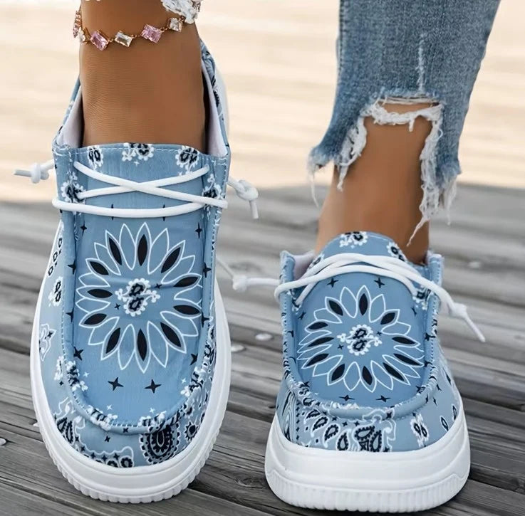 Women's Printed Platform Mule Sneakers