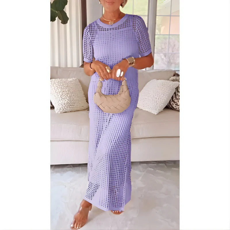 Women’s Elegant Cut-Out Knit Maxi Dress