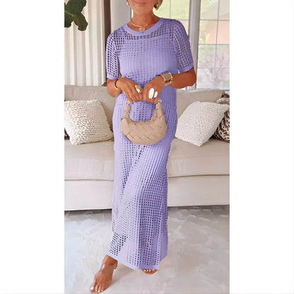 Women’s Elegant Cut-Out Knit Maxi Dress