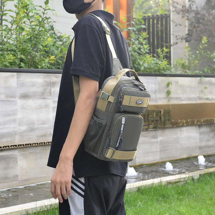 Adjustable Multi Pocket Crossbody Sling Bag