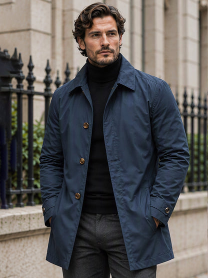 Men's Button-Front Collared Coat